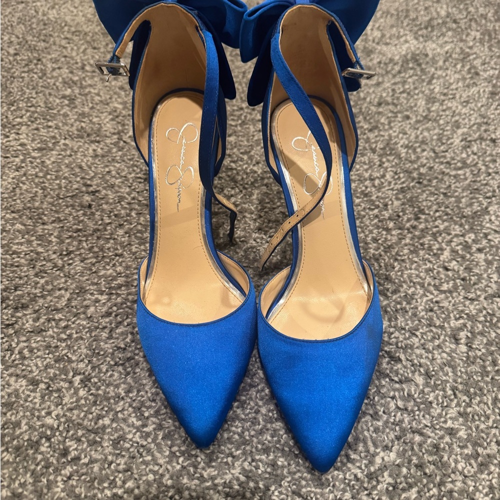 Jessica Simpson Royal Blue Satin Heels
